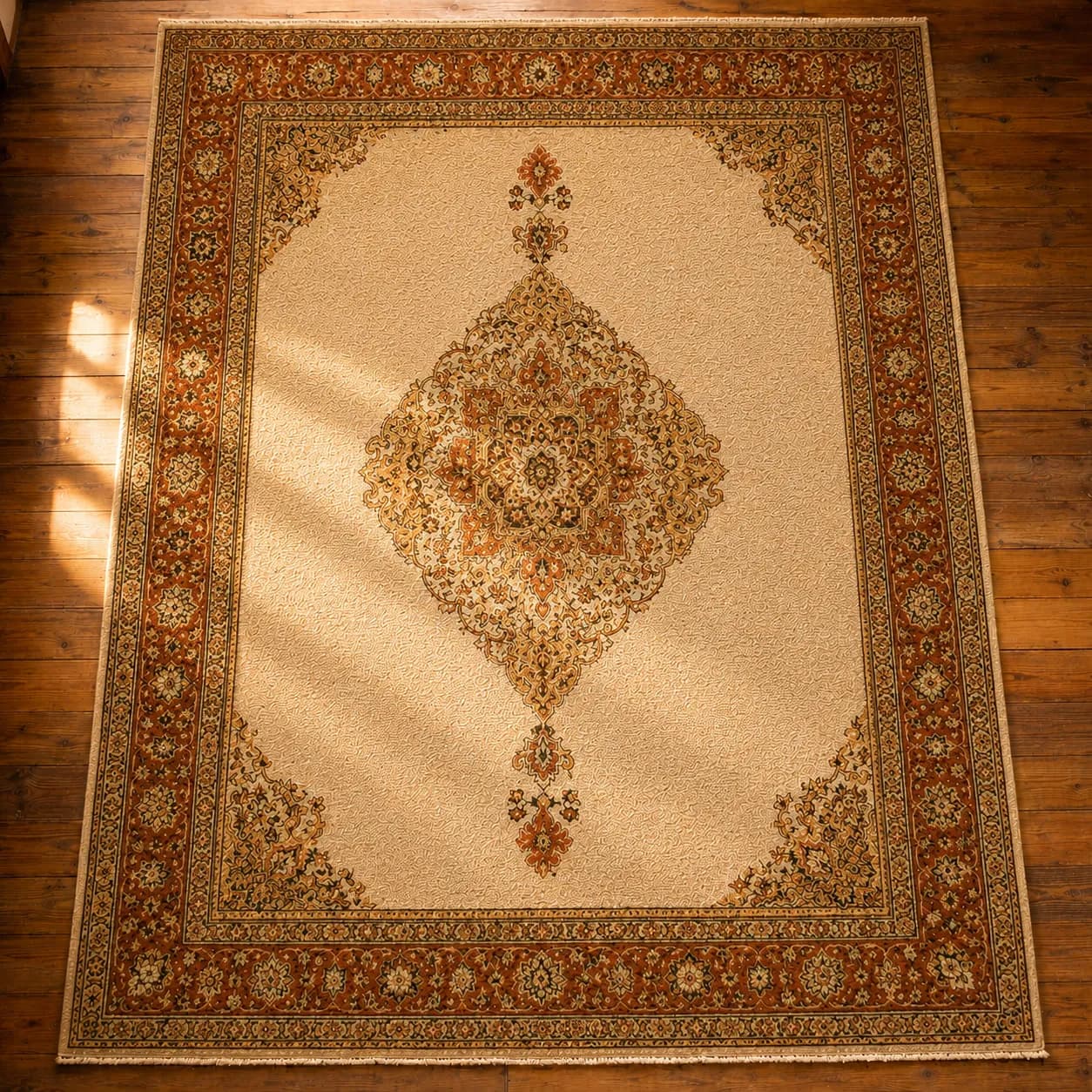 Tapis salon — avant / après — après intervention StrasClean
